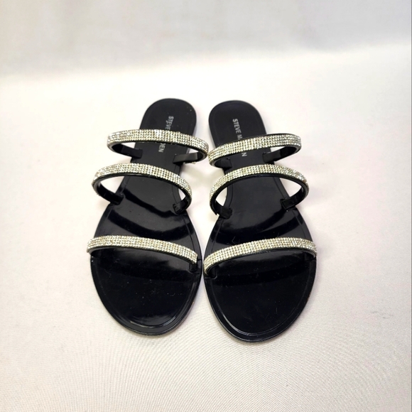 Steve Madden Black and Silver Sandals with Metallic Straps - Picture 2 of 15